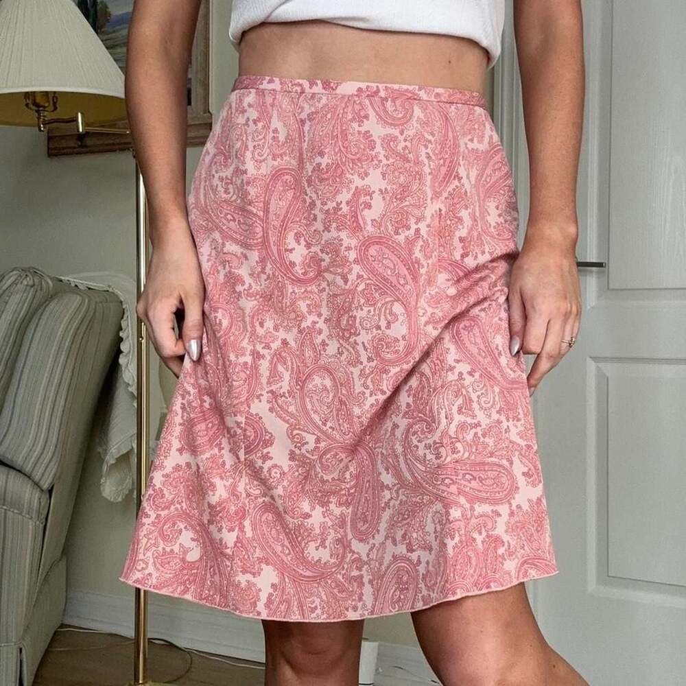 Norton McNaughton Pink Paisley A-Line Petite Skirt